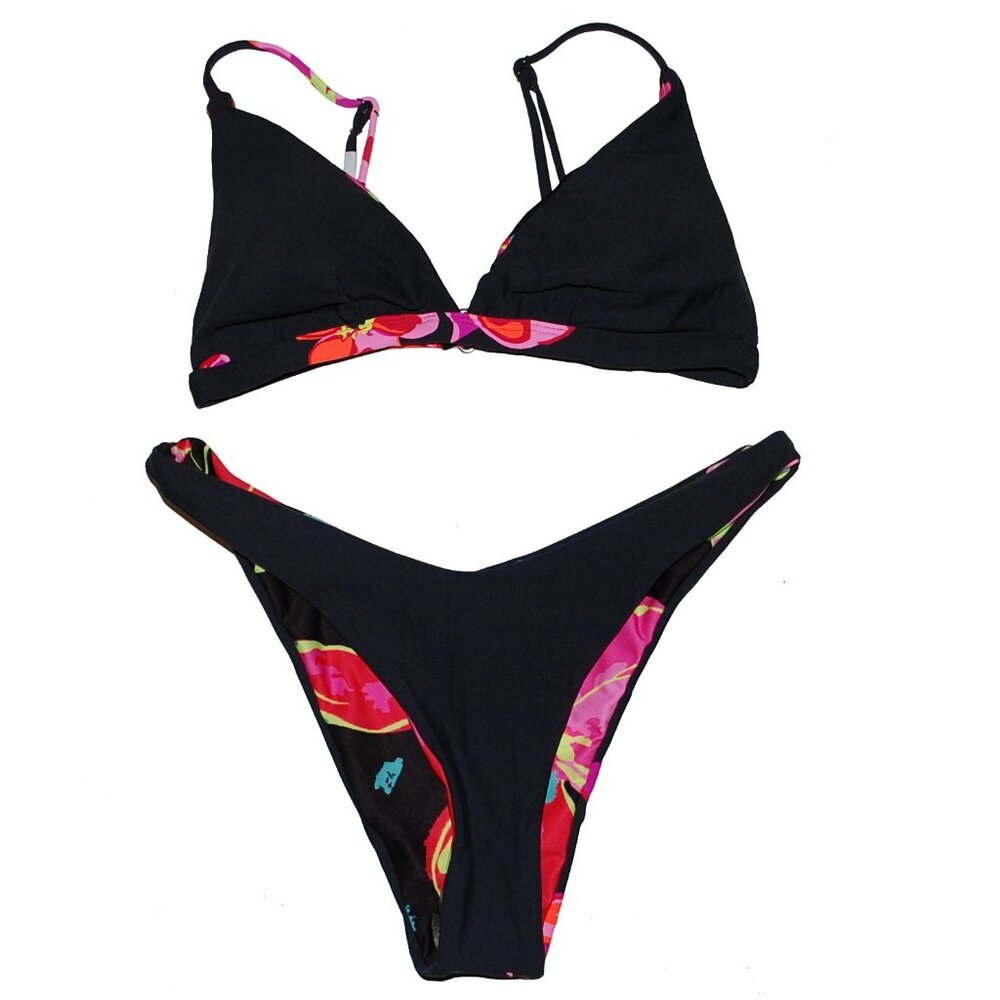 NWT Maaji Triangle Bikini Top & Bottom Reversible 2 Piece Set Medium M